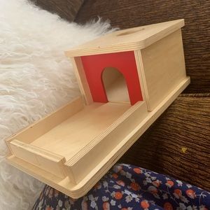 Montessori wooden object permanence box